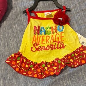 Yellow "Nacho Average Señorita" Ruffle Tank Top for Dogs